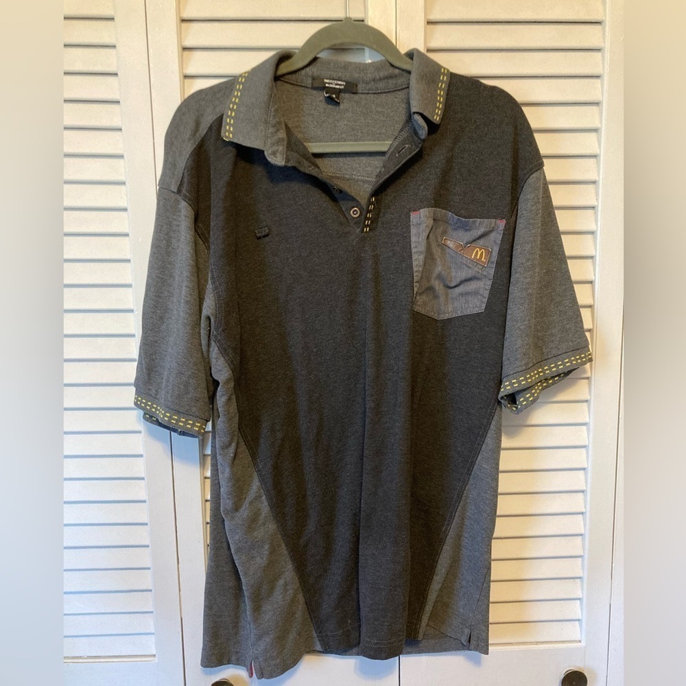 McDonald’s Timeless Elements Grey Mens Polo Uniform Shirt Size Large